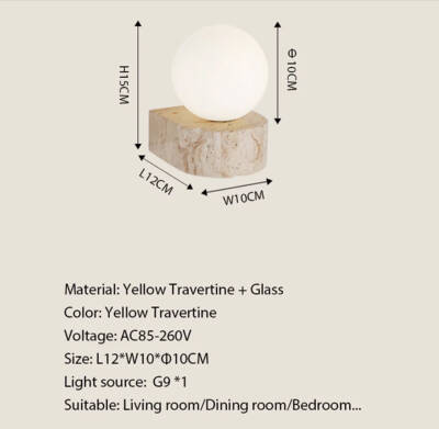 VANERN Traverten Raflı Küre Duvar Apliği - 3