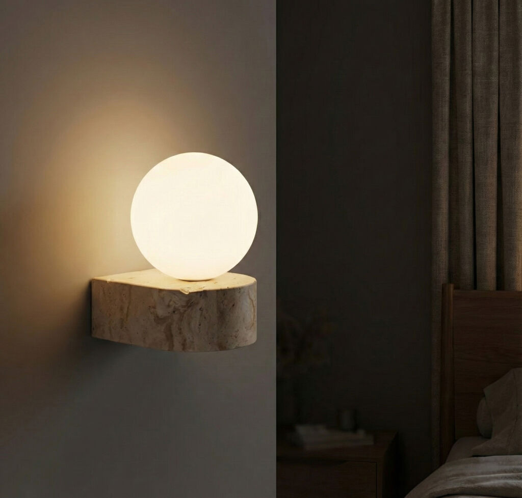 VANERN Traverten Raflı Küre Duvar Apliği - 4