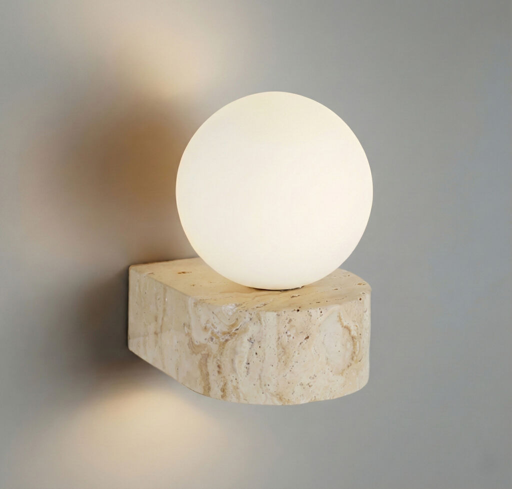 VANERN Traverten Raflı Küre Duvar Apliği - 5