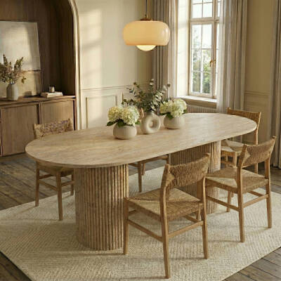 Vista Traverten Yemek Masası